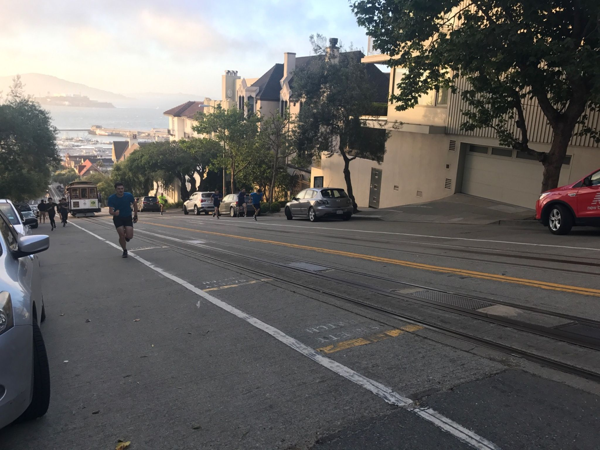 Me racing the cable car on Hyde Street